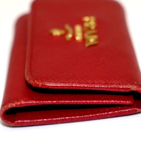 Prada Saffiano Leather Red Key Holder Wallet - Picture 7 of 15
